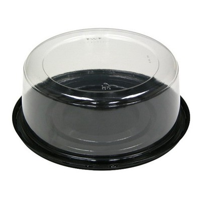Pactiv PWP PET Plastic Round Cake Container Clear Dome, Black Base | 100/Case