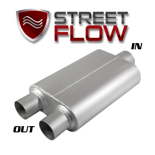 40 Series Flow Muffler 2 Chamber Single In/Dual Out - 3