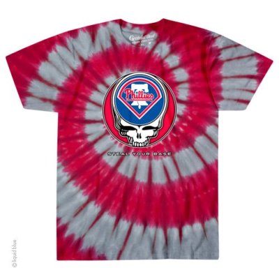 GRATEFUL DEAD-PHILADELPHIA PHILLIES-STEAL YOUR BASE-TIE DYE T-SHIRT sz S Garcia