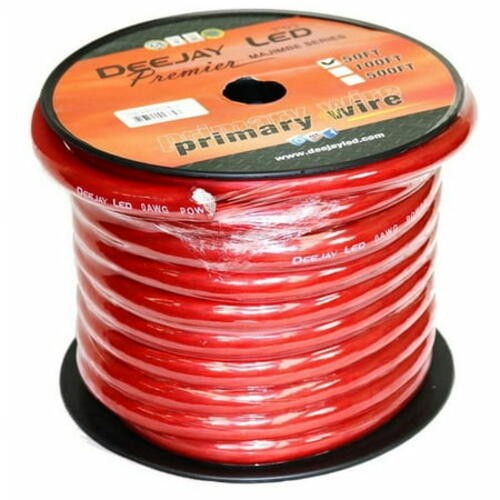 Deejayled TBH050REDALUMCOP 0-gauge 50 Foot Red Aluminum Copper Cable
