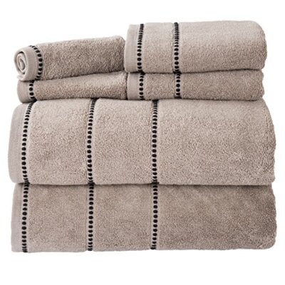 Luxury Cotton Towel Set- Quick Dry, Zero Twist and Soft 6 Piece Set With 2 Bath