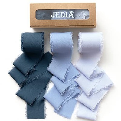 JEDIA Dusty Blue Ribbon 3 Rolls Graduation Ribbons 1.5'' x 7Yd Ribbon Set for ...