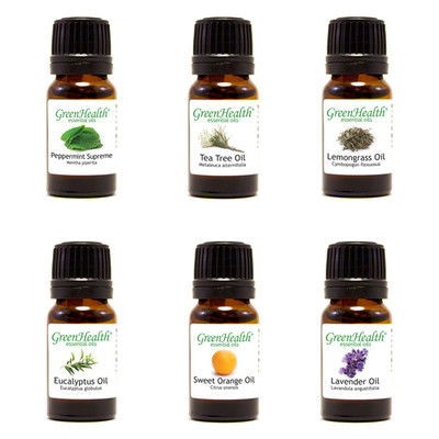 GreenHealth Top 6 100% Essential Oil Set (6x10ml Essential Oils) Free Shipping