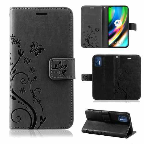 Motorola Moto G9 Plus Hülle Handy Tasche Handyhülle Wallet Case Blumen Cover Neu