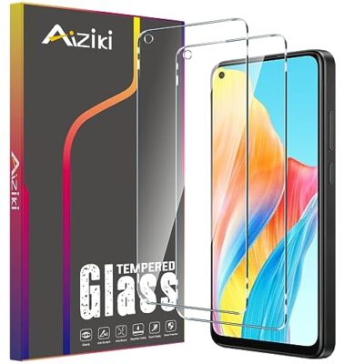 Aiziki [2 Pezzi Vetro Temperato per OPPO A78 4G, HD Chiaro, Anti Graffio, (n5l)