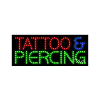 NEW  TATTOO & PIERCING'' 27x11 SOLID/ANIMATED LED SIGN W/CUSTOM OPTIONS 20298
