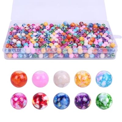 RAFIYU 550 perline per braccialetti, perline colorate da 8 mm, da (Y0F)