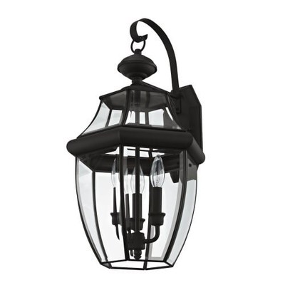 Livex Lighting 2351-02 Monterey 3 Light Outdoor Polished Brass Finish Solid Wall