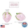 PH PandaHall 30pcs Strawberry 3D Fruit Handmade Lampwork Glass Loose Beads Pendants Charms for Christmas Spring Summer Bracelets Necklace Earring Jewelry Making
