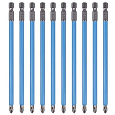 10PCS Long Phillips Driver Bits PH2 Driver Bits Long Phillips Drill Bit Set - 5.