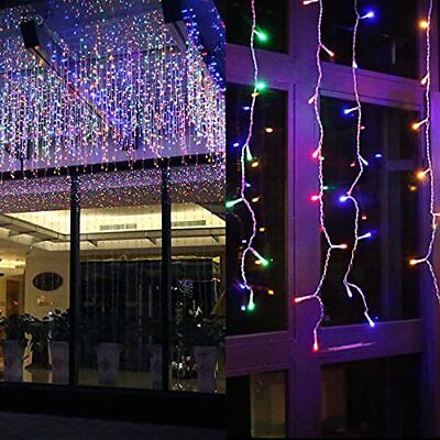 Led Icicle String Lights Christmas Icicle Lights 16.4ft 216 Leds Window Curtain