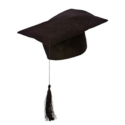 Adult GRADUATION Teacher Hat Black College School University Fancy Dress Student
