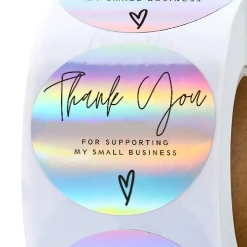 10 Thank You For Supporting My Small Business Holographic Seals Labels Stickers!
