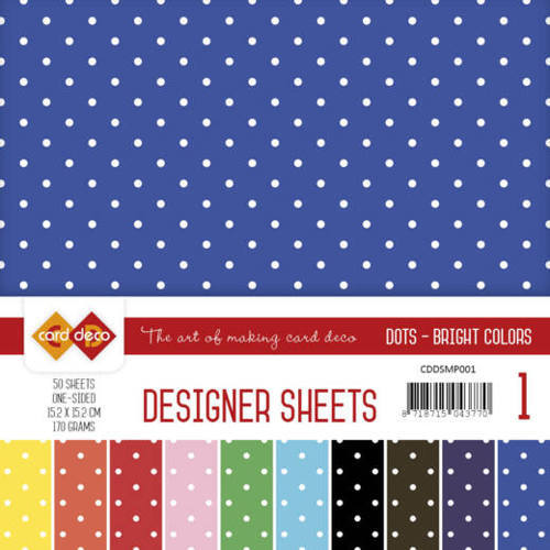 Paperpack - 15,2 x 15,2cm - Designer Sheets – Punkte - 170gr - 50 Blatt