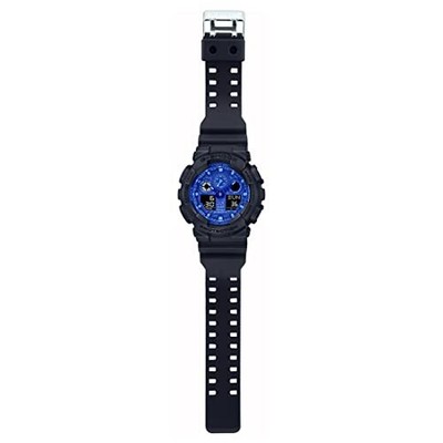 Pre-owned Casio G-shock Analog-digital Blue Dial Men Ga-100bp-1adr (g1238)