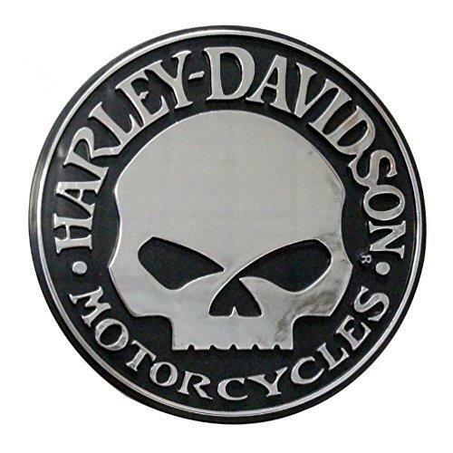 Harley-Davidson Willie G Skull Chrome Injection Molded ABS Plastic Emblem 3 3/4"