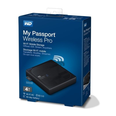 Hard disk WD Esterno My Passport Portatile Wireless Pro 4 TB Wi-fi WDBSMT0040BBK