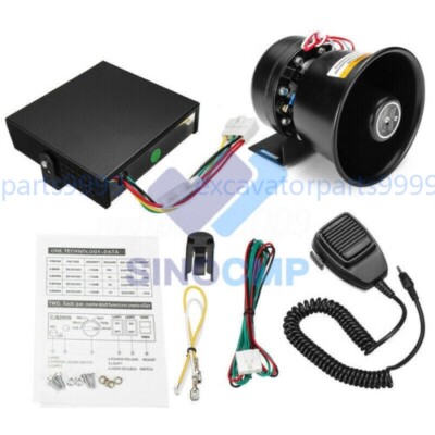 400W 12V 9 Sound Loud Alarm Horn Speaker System/Mic For Cars Trucks