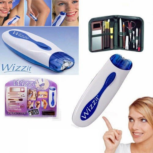 Epilatore Wizz It Portatile Wizzit Depilatore Donna Kit Manicure Astuccio cir