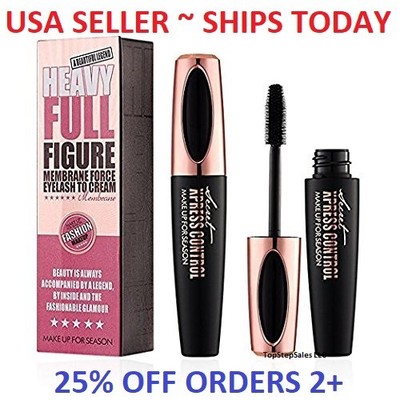 4D Silk Fiber Eyelash Mascara Extension Makeup Black Waterproof Eye...