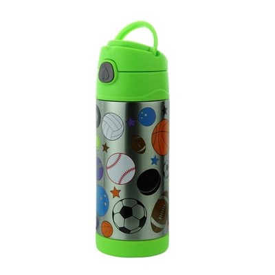 12 oz Kids Water Bottle w/ Straw Insulated Stainless Steel Water Bottle BFA Free