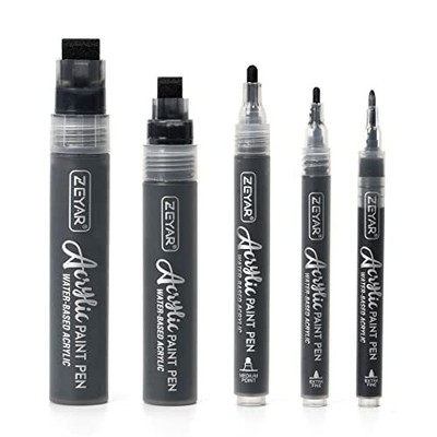ZEYAR Acrylic Paint Marker Pens 5 Different Point Extra Jumbo Felt15mmJumbo F...