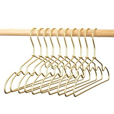 Koobay 12.6'' Matte Gold Metal Kids Baby Hangers, 10Pack, Non Slip, Suit for