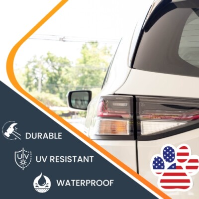American Flag Paw Print Shape Magnet 5" Decal Perfect for Car or Truck