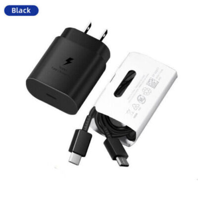 Genuine Samsung 25W Super Fast Charger Plug Typ C Cable Galaxy S22 S23 S24 Ultra
