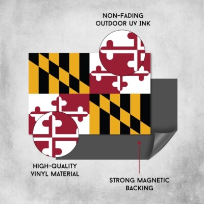 Magnet Me Up Maryland Car Magnet Decal US State Flag 4x6 Refrigerator Locker SUV