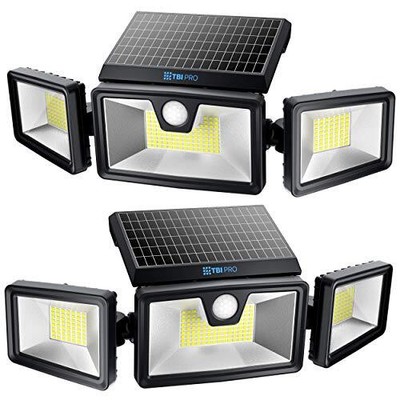 TBI Security Solar Lights Outdoor 216 LED 2200LM, 6500K - Extra-Wide Adjustab...