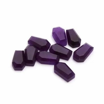 Purple Amethyst Coffin Step Cut 5 Pcs 7x12mm To 12x16mm Natural Loose Gemstone