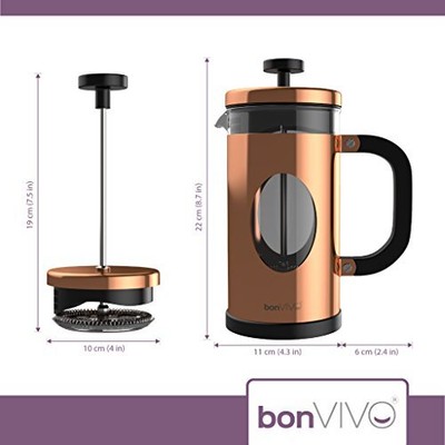 Gazetaro I Large French Press Coffee Maker Glass French Coffee Press Machine Mad
