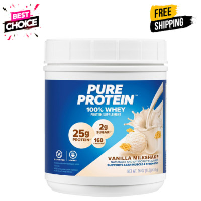 Pure Protein Powder - Whey, High Protein, Low Sugar, Gluten-Free, Vanilla Cream.