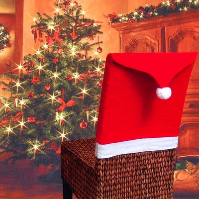 Creative Nonwovens Chair Cushion Cover Christmas Hat Red Chair Covers