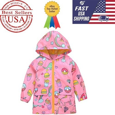 TUTU Unicorn Raincoats Switch Back Rain Jackets for Girls Boys 6X: Bust - 14.96''