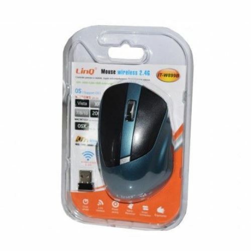 Mouse Mini Ottico Wireless 2.4Ghz Con Ricevitore Usb Linq It-w899b 1200dpi