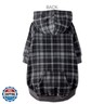 Pet Passion Rocky II - The Extra Comfy Hoodie, Organic Cotton and Recycled Poly Dog Hoodie Pet Coat Sweater for Small, Medium, Large Dogs​​, Black Sand Plaid, XX-Small