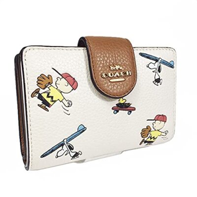 COACH Bifold Wallet PEANUTS Snoopy Zip Leather New N2 | eBay