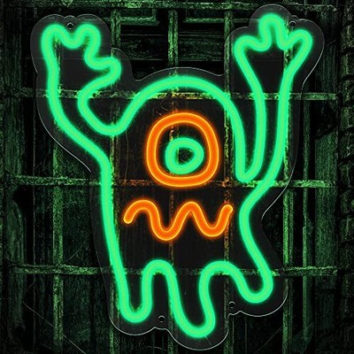 S For Wall Decor Man Cave, Green Neon Light Up Signs