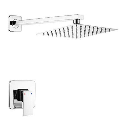 Heable Shower Faucet Set Chrome Single Function Shower Trim Kit with Rough-in...