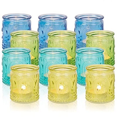 S Set 12 Pc Vintage Glass Tealight Candle Holder For Table C