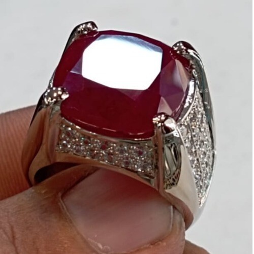 Pre-owned Handmade Afghani Ruby, Natural Ruby Silver Ring, Ruby Gemstone Ring Sterling Silver 925 In Pink