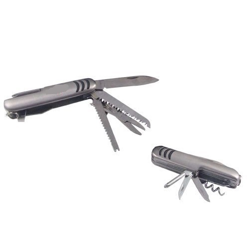 Coltellino MultiUso Acciaio 9 Lame Pieghevole Serramanico 9cm Campeggio dfh