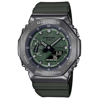 Pre-owned Casio G-shock Analog-digital Green Dial Men Gm-2100b-3adr (g1160)