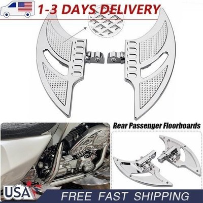 Chrome Motorcycle CNC Cut FootPegs Rear Passenger Floorboards For Dyna
