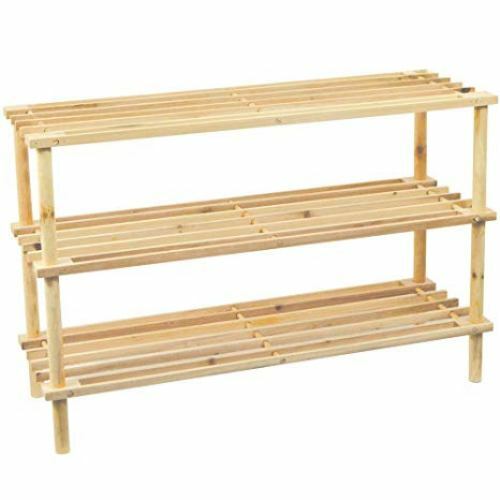 Scarpiera Porta Scarpe 3 Ripiani Piani In Legno Scaffale Mobile Legno dfh