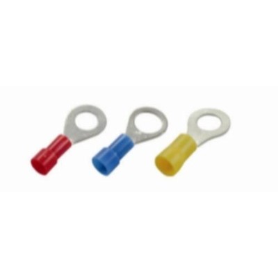 The Best Connection 2016H 12-10 5/16'' Yellow Vinyl Ring Terminal 12 Pcs