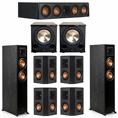Klipsch 7.2 Ebony System - 2 RP-5000F, 1 RP-404C, 4 RP-402S, 2 PL-200II