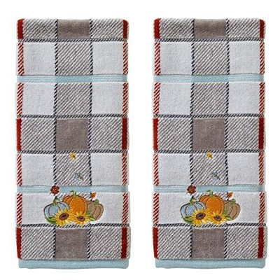 Harvest Pumpkins Hand Towel Plaid Small